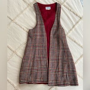 Vintage 70s plaid long vest